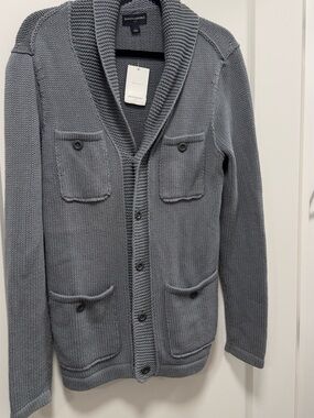 Banana Republic Men's Shawl Collar Knit Cardigan in Gray